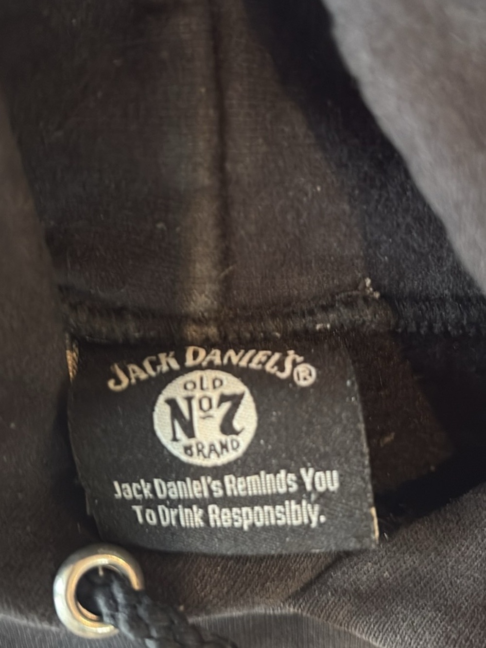 Jack Daniels Black Pullover Hoodie with White Logo - Picture 2 of 3